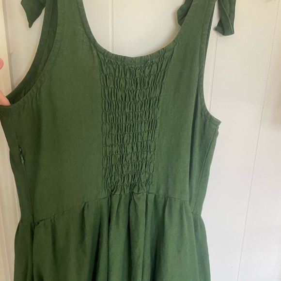 Son de Flor Dark green linen dress - Picture 5 of 7